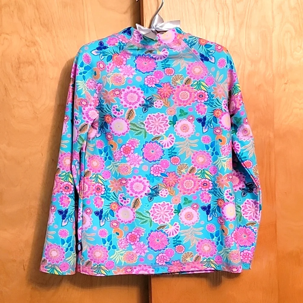 Girls City Threads Floral Long Sleeve Swim Sun Shirt